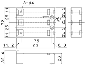 分岐MCCB取付金具 BH26SP-3