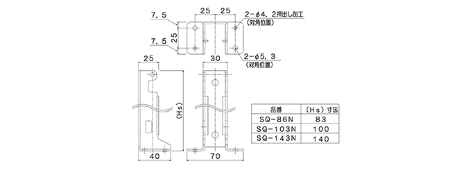 保護板支柱 SQ-86N、SQ-103N、SQ-142N